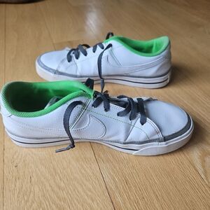 Nike Court Legacy - White W/ White Logo - Lime Green & Grey, CU4150-100,Size 9.5